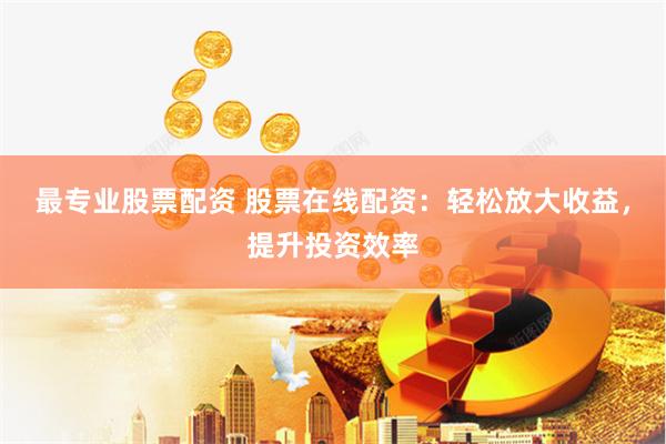 最专业股票配资 股票在线配资：轻松放大收益，提升投资效率